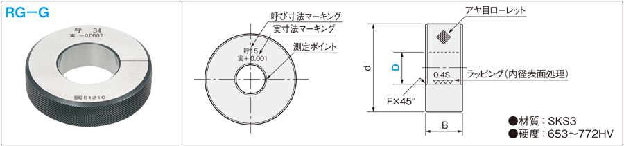 鋼リングゲージ 0．1mm単位指定ラップ仕上げ｜ミスミ｜MISUMI-VONA【ミスミ】