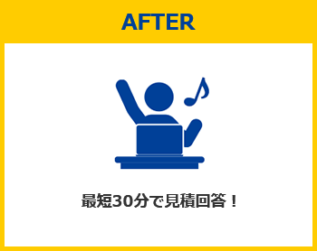 AFTER　最短30分で見積回答！