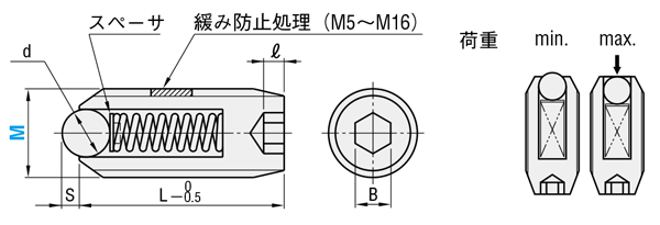 ボールプランジャ（３０２６BPRM10  標準(または鉄) 生地(または標準) - 3