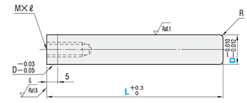 精密級ストリッパガイドピン-ストレート・導入部付タイプ- 