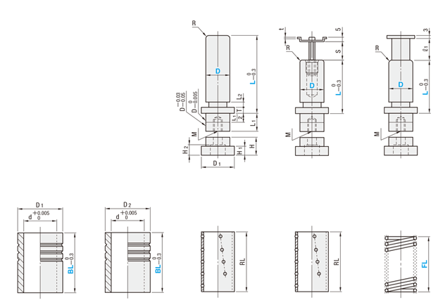 ダイセット用ボールガイドポストセット -着脱ポスト- 