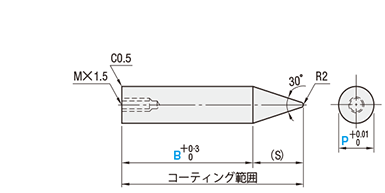 超ハイテン材用　位置決めパイロットピン－ノーマル・TiCNコーティング－ 
