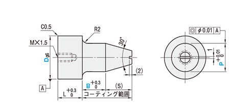 超ハイテン材用　位置決めパイロットピン－ノーマル・TiCNコーティング－ 