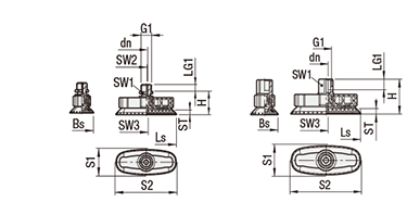 長円ベル型真空パッド 