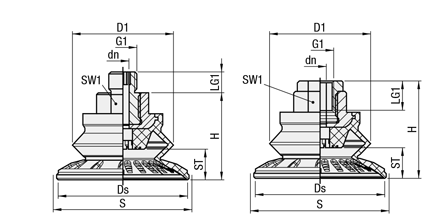 ベローズ真空パッド 
