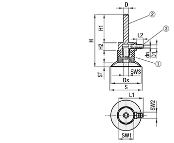 アダプタ付きベル型真空パッド　－プレス間搬送機向け－／構成部品単体 