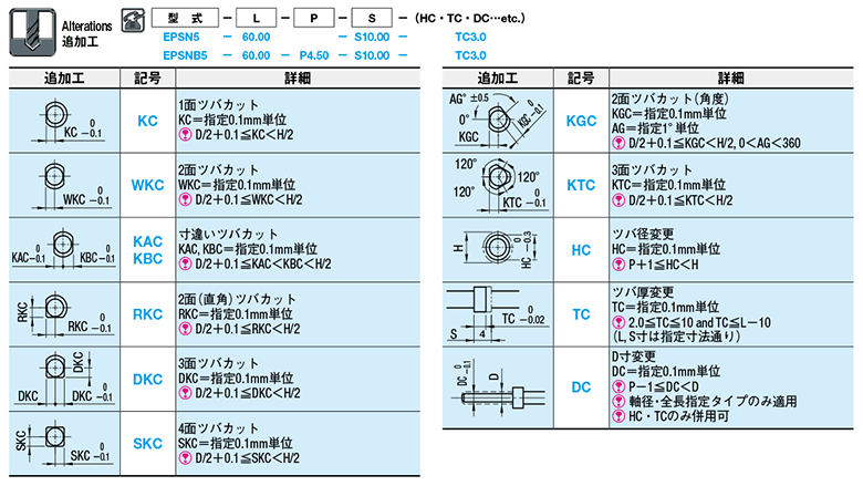 中ツバ付ストレートエジェクタピン -ダイス鋼SKD61+窒化処理/全長指定タイプ,軸径・全長指定タイプ- 