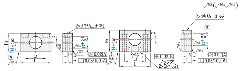 シャフトホルダ -コンパクト型（機械加工品） セパレートタイプ-：関連画像