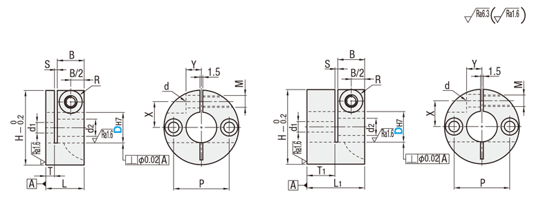 シャフトホルダ　ブラケット型　コンパクト　スタンダード／ガイドロングタイプ:関連画像