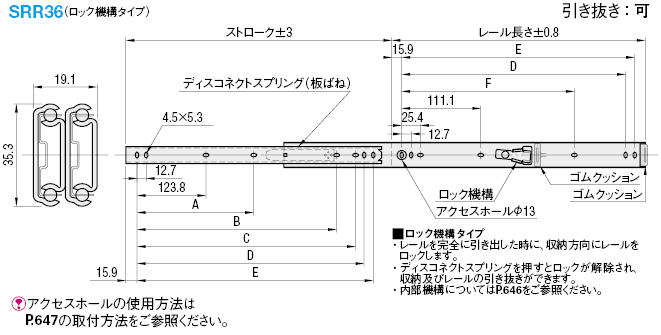 Srr36 スライドレール ３段引 重荷重 スチール ロック機構タイプ ミスミ Misumi Vona ミスミ