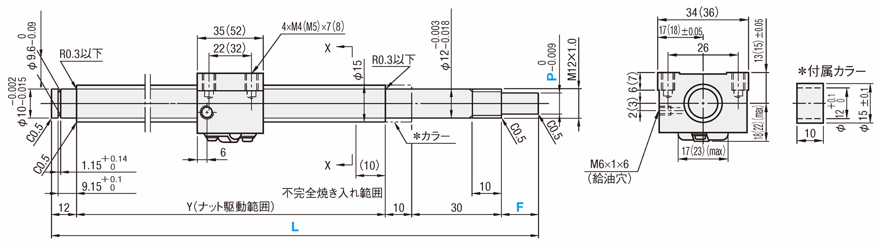 転造ボールねじ ブロックナット 軸径φ15・20・25 | ミスミ | MISUMI