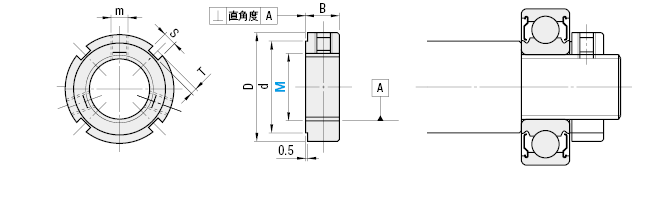 精密ロックナット:外形図