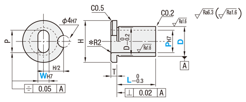 位置決めピン用ブッシュ長円タイプ　ツバ付（ノック回り止め）:関連画像
