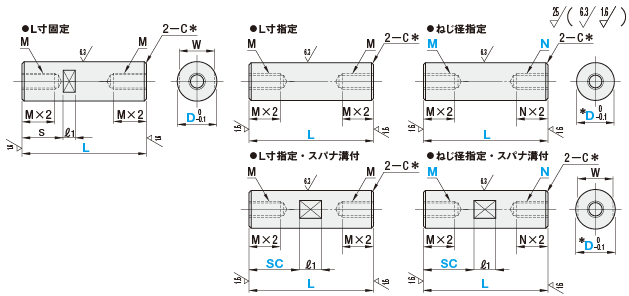 円形支柱－両端めねじ | ミスミ | MISUMI-VONA【ミスミ】
