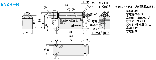 日本最大級 工具の楽市ＳＣＳ エアーイオナイザー スポットタイプ ９６６−２ 966-II