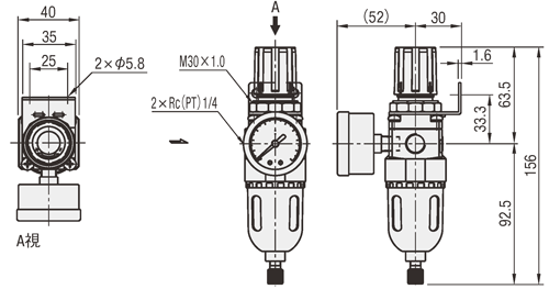 MSFR10A | エア用フィルター付減圧弁 | ミスミ | MISUMI(ミスミ)