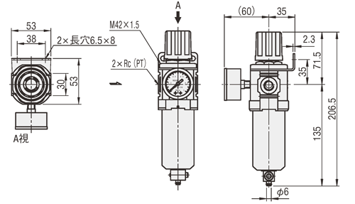 MSFR10A | エア用フィルター付減圧弁 | ミスミ | MISUMI(ミスミ)
