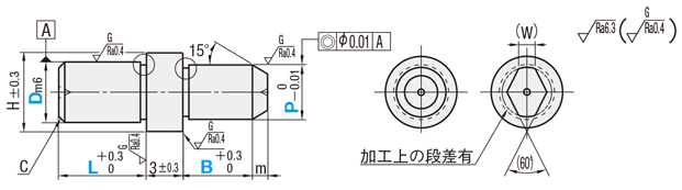 位置決めピン　ツバ付タイプ　－テーパ圧入－:関連画像