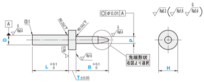 小径位置決めピン　ツバ付・圧入タイプ:関連画像