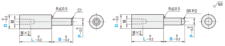 ワーク押さえピン（プッシュピン）　－小頭タイプー:関連画像
