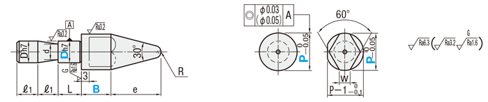 治具用位置決めピン　並級ツバなしタイプ　止めねじタイプ:関連画像