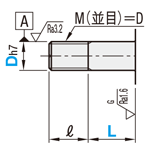 治具用位置決めピン　並級　砲弾形状　ツバ付タイプ:関連画像