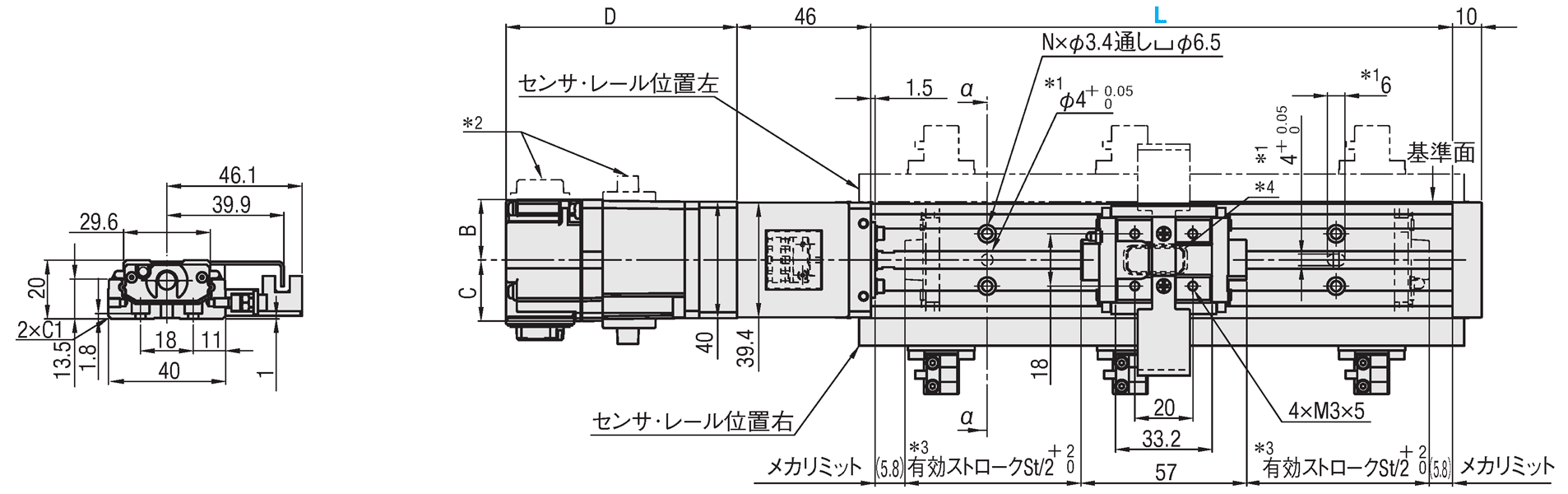 一軸アクチュエータ　ＬＸ２０モータ付　標準/カバータイプ:関連画像