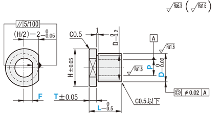 検査治具用ブシュ 欠円形状 一面落としタイプ | ミスミ | MISUMI(ミスミ)