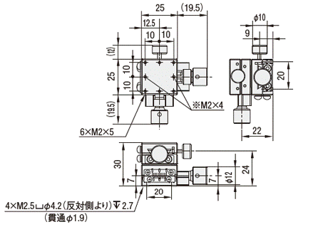 エコノミーシリーズ】 RoHS対応 XY軸 アリ溝 正方形 | ミスミ
