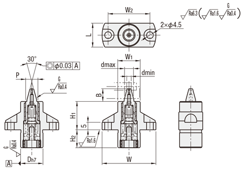 テーパ可動ピンユニット:関連画像