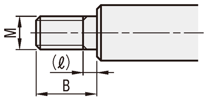 ボールスプライン 片端段付おねじタイプ:外形図