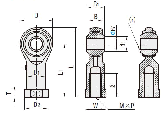 ロッドエンドベアリング 標準タイプ （RoHS非対応）:関連画像:関連画像