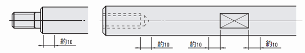 シャフト　片端おねじ　キリ穴付タイプ・スパナ溝付タイプ 関連画像1_硬度低下範囲