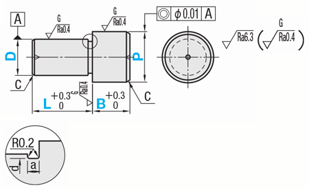 位置決めピン　大頭フラットタイプ　ＤＰ公差選択　－圧入－:関連画像