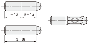 位置決めピン　小頭テーパタイプ　テーパ角度・ＤＰ公差　－めねじ－:関連画像