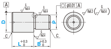 位置決めピン　小頭フラットタイプ　ＤＰ公差選択　－圧入－:関連画像
