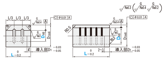 位置決めピン用ブシュ　ストレートタイプ　標準・無給油:関連画像