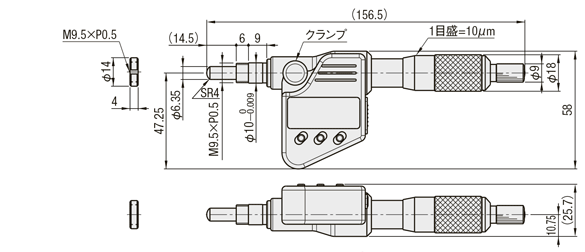 ステージメンテナンス部品 デジタルマイクロメータヘッド（ストローク±１２．５ｍｍ） | ミスミ | MISUMI(ミスミ)