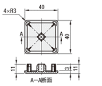アルミフレーム ８シリーズ 正方形 ４０×４０ｍｍ １列溝 ４面溝
