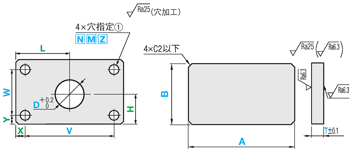 ６面フライス　取付板・ブラケット-外径寸法フリー指定-:関連画像