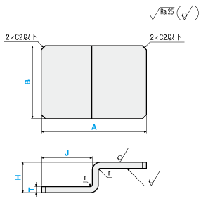 板金 取付板・ブラケット-Z曲げタイプ-SWBZS:関連画像