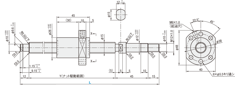 【エコノミーシリーズ】 台湾製　精密ボールねじ　軸径φ15　リード5・10・20　（C-BSSH）:関連画像
