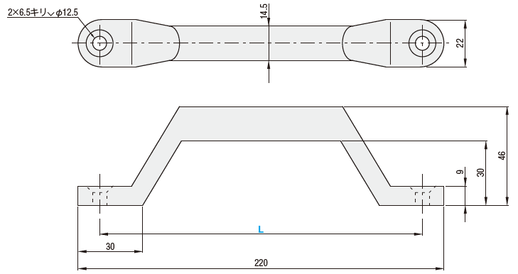 エコノミーシリーズ　鋳物取手　ステンレス外形図