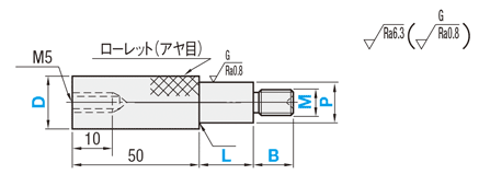 検査冶具用差し込みピン　段付きおねじストレート:関連画像