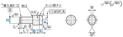 位置決めピン　高硬度ステンレス　大頭テーパ　－圧入－:関連画像