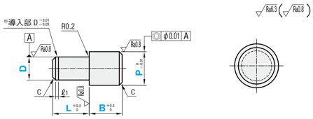 位置決めピン　高硬度ステンレス　大頭フラット　－圧入－:関連画像