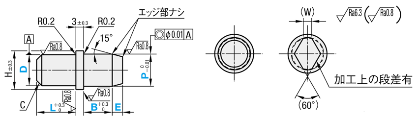 位置決めピン　高硬度ステンレス　ツバ付テーパ　－圧入－:関連画像
