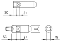 シャフト　片端テーパ・片端めねじ／片端段付めねじ／片端おねじ:関連画像