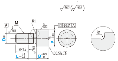 位置決めピン横当て対応タイプ　－おねじ－:関連画像