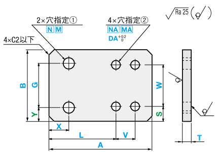 板金　取付板・ブラケット－フリー寸法タイプ－ JTABS:関連画像